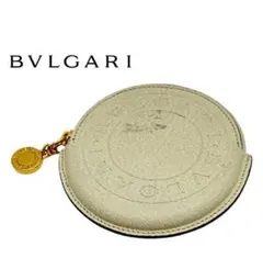 BVLGARI ベージュ 円形 コインケース　財布　ゴールド　ブルガリ　ホワイト