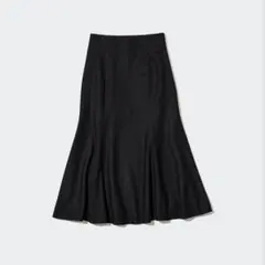 UNIQLO ユニクロ ブラック フレア マーメイドスカート ロング丈(丈短め)
