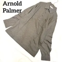 Arnold Palmer 90s ウール混 ヘリンボーン調ボーダーニットシャツ