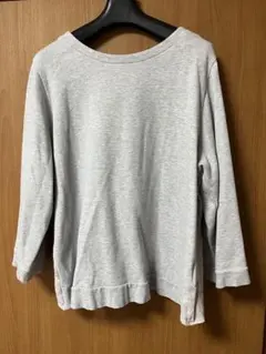 グレー 刺繍入り 五分袖 トップス