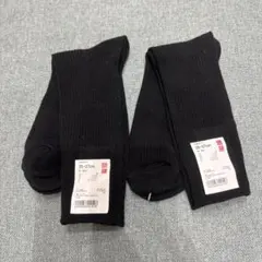 UNIQLO リブソックス ブラック 25-27cm 2足セットのサムネイル
