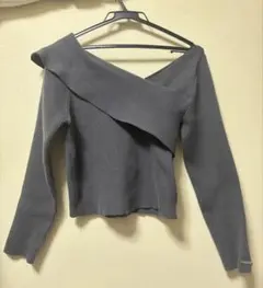 NICE CLAUPグレー ニットセーター