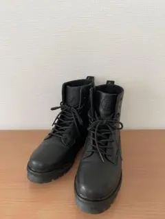 bussola ブソラ　ブラック レースアップブーツ