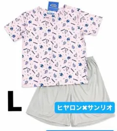 新品65673 ピンク Lサイズ サンリオ×ヒヤロン レディース接触冷感パジャマのサムネイル