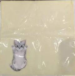フェリシモ 猫部 子猫がへそ天でごろ〜ん タオルハンカチ