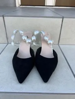 パール付きブラックミュール