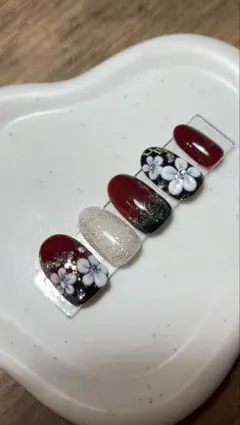 ハンドメイド ネイルチップ 振袖成人式和装10個セット