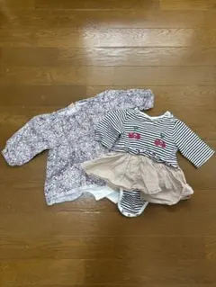 （2枚セット）petit main 長袖ロンパース　70cm＆80cm