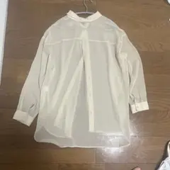 シアーシャツ 長袖 アイボリー