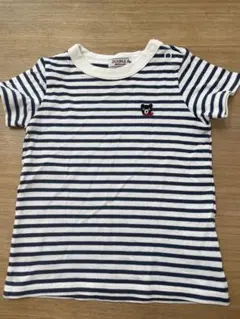 ミキハウス DOUBLE _B 半袖Tシャツ ボーダー くま刺繍 80cm