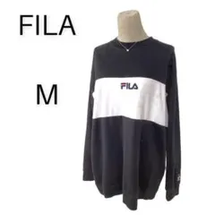 フィラ トレーナー M ブラック&ホワイト ワンポイントロゴ 612