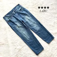 C1【LARU】デニムパンツ　青　XL テーパード　カジュアル　ゆったり
