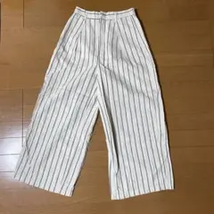 GU ストライプ ワイドパンツ