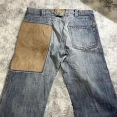 DECAUVILLE PANTS ストレート　レザーパッチ　デコービル パンツのサムネイル