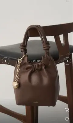 【美品】nunelaデザインハンドバッグ ブラウン