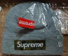 23FW Supreme Box logo beanie Grey Camo