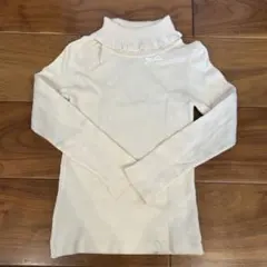 familiar アイボリー ハイネックニット　120