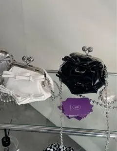 リボンフラップデザイン ショルダーバッグ ブラック