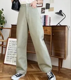 ヘビーツイル&デニムストレートパンツ　moment+