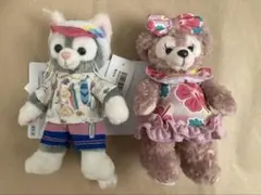 タグ値札付ディズニー ダッフィーフレンズ ぬいぐるみバッジ セット