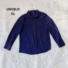 UNIQLO スリムフィット シャツ ネイビー XL 長袖 ユニクロ