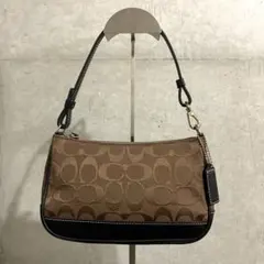 COACH コーチ シグネチャー アクセサリーポーチ ダークブラウンY2K