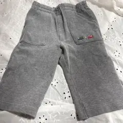 familiarファミリアグレーの車刺繍付き長ズボン　100 綿ポリウレタン入り