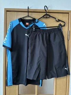 PUMA サッカーウェアセット 黒/青 上下サイズ0