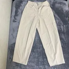 クリーム色 コットン ストレートチノパン