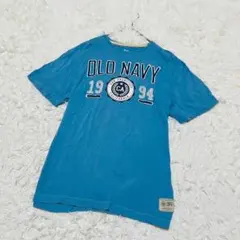 【オールドネイビー】 ❣️デザインTシャツ❣️GAP ロゴ 綿100% 青 M