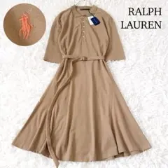 タグ付き未使用級✨ラルフローレン ポロシャツワンピース ポニー刺繍 ベージュ L