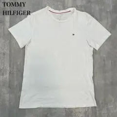 トミーヒルフィガー【M】半袖Tシャツ クルーネック フラッグ刺繍 ワンポイント