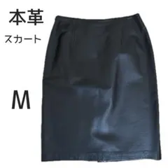 美品 本革 レザータイトスカート 黒 M ZAZIE ザジ ヴィンテージ 豚革