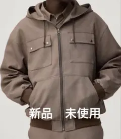 【新品】GU ジップアップパーカ by rokh BROWN Ｓ