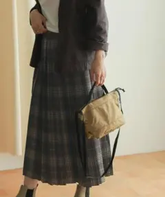 新品◆DOORS◆チェックプリーツスカート《CHARCOAL》アーバンリサーチ