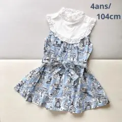 PETITBATEAU プチバトー　プリントノースリーブワンピース　4a/104のサムネイル