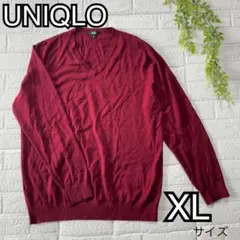 UNIQLO ユニクロ エクストラファイン メリノ Vネック セーター ボルドー