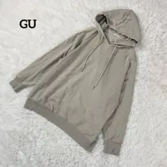 GU　パーカー　長袖　オーバーサイズ　フード　スウェット　M　ベージュ　2484