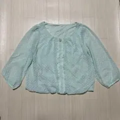 ロペピクニック　ドット柄 シフォンブラウス ミントグリーンのサムネイル