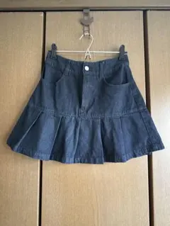 GRL デニムミニスカート フレア プリーツ 濃紺
