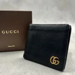GUCCI 二つ折り財布 アニマリエ ビー ブラック - メルカリ