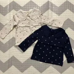 baby gap ハート柄 襟付きロングTシャツ 2点セット 80