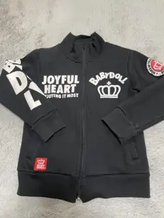 BABY DOLL フルジップジャケット 130 黒　裏起毛パーカーフードなし