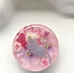 レジン ヘアゴム ドライフラワー ねこちゃん No.114 - メルカリ