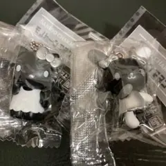 サンリオキャラクターズモノトーンマスコット　キティ　ウサハナ2点セット①