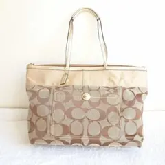 コーチ シグネチャー トートバッグ 美品 A4収納可 通勤 通学