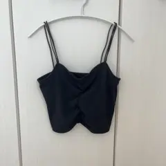 GU リブフロントギャザーキャミソール