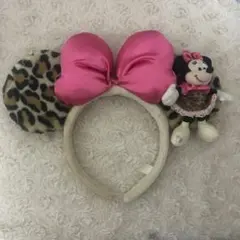 ミニーマウス ヒョウ柄カチューシャ