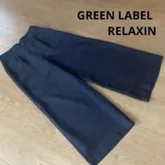 グリーンレーベルリラクシングネイビースゥェード調ワイドパンツ 38