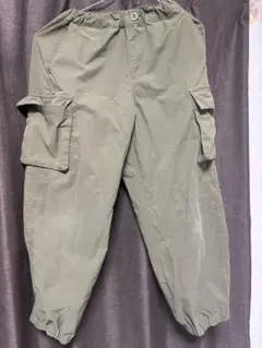 カーゴパンツ カーキ ウエストゴム